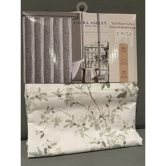 Laura Ashley Bath Laura Ashley Fabric Shower Curtain Floral Green